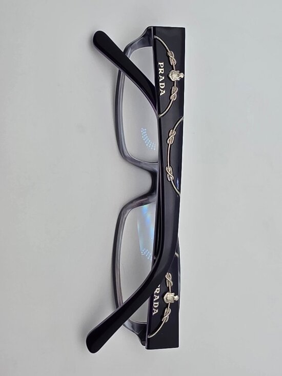 Prada VPR 15L 7ON-1O1 Dark Violet Eyeglasses Frame w/ Flexhinge Italy 51-16-135 main image 4